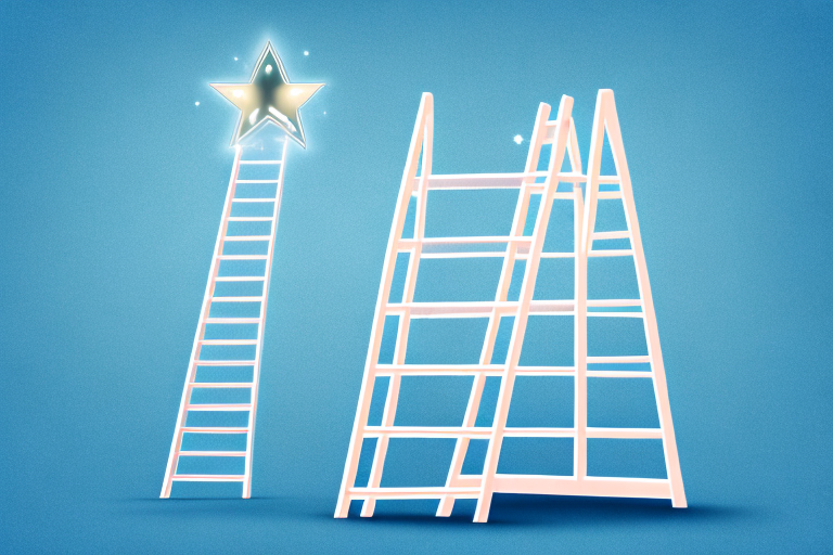 A ladder leading up to a shining star